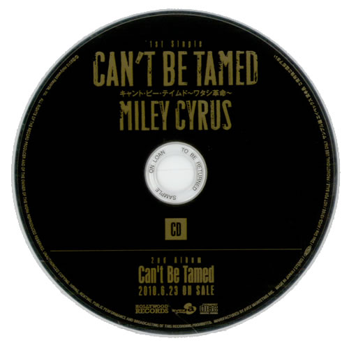 Miley Cyrus Can't Be Tamed Japanese Promo 2-CD single set (Double